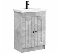 vidaXL Juego de Muebles de baño Gris Hormigón 78,5 x 37,5 x 81 cm, Juego de Muebles Moderno para baño, Unidad de Almacenamiento Elegante, tocador Completo, con gabinete y Estante