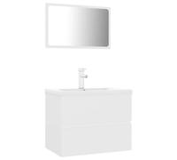 vidaXL Juego de muebles de baño madera de ingeniería brillo en color Blanco brillante/Negro/Gris hormigón y más | almacenamiento funcional diseño moderno para baño dormitorio sala