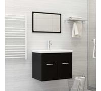 vidaXL Juego de muebles de baño madera de ingeniería negro