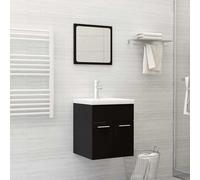 vidaXL Juego de muebles de baño madera de ingeniería negro