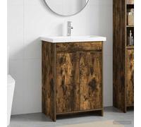 vidaXL Juego de muebles de baño Roble Ahumado 61 x 40 x 84,5 cm