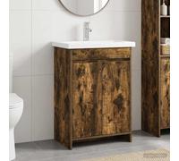 vidaXL Juego de muebles de baño Roble Ahumado 81 x 40 x 84,5 cm