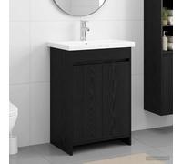 vidaXL Juego de muebles de baño Roble Negro 61 x 40 x 84,5 cm