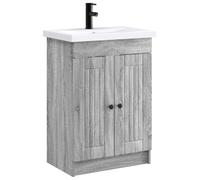vidaXL Juego de Muebles de baño Sonoma Gris 78,5 x 37,5 x 81 cm, Juego de Muebles Moderno para baño, Unidad de Almacenamiento Elegante, tocador Completo, con gabinete y Estante