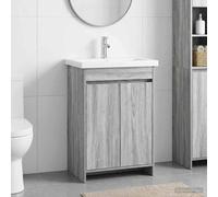 vidaXL Juego de muebles de baño Sonoma gris 81 x 40 x 84,5 cm