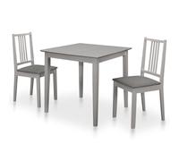 vidaXL Juego de muebles de comedor 3 piezas MDF gris