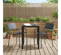 vidaXL Juego de muebles de exterior 3 uds. Gris antracita Acero