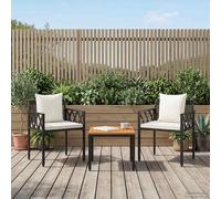 vidaXL Juego de muebles de exterior 3 uds. Negro y Blanco Crema