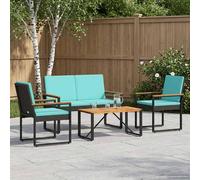 vidaXL Juego de muebles de exterior 4 uds. Negro y Turquesa