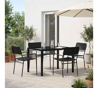 vidaXL Juego de Muebles de Exterior 5 uds. Gris Antracita Acero