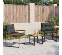 vidaXL Juego de muebles de exterior con cojín 3 pcs Gris Oscuro