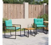 vidaXL Juego de muebles de exterior con cojín 3 pcs Tuquesa