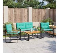 vidaXL Juego de muebles de exterior con cojín 4 pcs Tuquesa