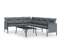 vidaXL Juego de muebles de jardín 2 piezas acero gris antracita