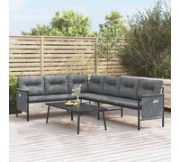vidaXL Juego de muebles de jardín 2 piezas acero gris antracita