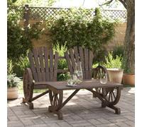 vidaXL Juego de muebles de jardín 2 piezas madera maciza de abeto