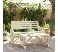 vidaXL Juego de muebles de jardín 2 piezas madera maciza de abeto