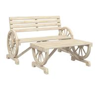 vidaXL Juego de muebles de jardín 2 piezas madera maciza de abeto