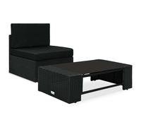 Vidaxl Juego de Muebles de Jardín 2 Piezas Ratán Sintético Negro Black