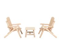 vidaXL Juego de muebles de jardín 3 piezas madera maciza de abeto