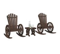 vidaXL Juego de muebles de jardín 3 piezas madera maciza de abeto