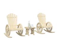 vidaXL Juego de muebles de jardín 3 piezas madera maciza de abeto