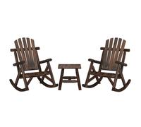 vidaXL Juego de muebles de jardín 3 piezas madera maciza de abeto