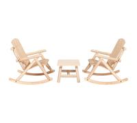 vidaXL Juego de muebles de jardín 3 piezas madera maciza de abeto