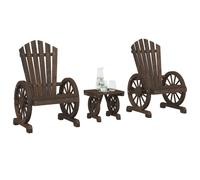vidaXL Juego de muebles de jardín 3 piezas madera maciza de abeto