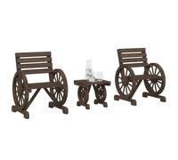 vidaXL Juego de muebles de jardín 3 piezas madera maciza de abeto