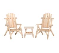 vidaXL Juego de muebles de jardín 3 piezas madera maciza de abeto