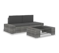 Vidaxl Juego de Muebles de Jardín 3 Piezas Ratán Sintético Negro, Marrón, Gris Gray