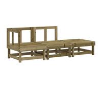 vidaXL Juego de muebles de jardín Conjunto salón 3 piezas Madera de pino impregnada