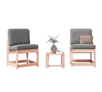 vidaXL Juego de muebles de jardín 3 pzas madera maciza abeto Douglas