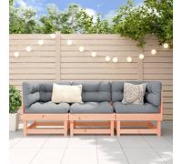 vidaXL Juego de muebles de jardín 3 pzas madera maciza abeto Douglas