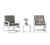 vidaXL Juego de muebles de jardín 3 pzas madera maciza abeto Douglas en color Douglas natural/Pino natural/Blanco y más | almacenamiento funcional diseño moderno para baño dormitorio sala