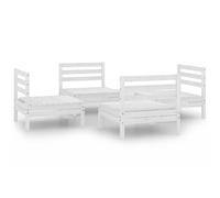 vidaXL Juego de muebles de jardín 4 piezas madera de pino maciza en color Marrón/Blanco | almacenamiento funcional diseño moderno para baño dormitorio sala