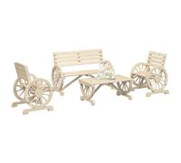 vidaXL Juego de muebles de jardín 4 piezas madera maciza de abeto