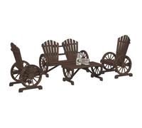 vidaXL Juego de muebles de jardín 4 piezas madera maciza de abeto