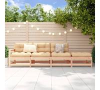 vidaXL Juego de muebles de jardín 4 piezas madera maciza de pino
