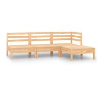 vidaXL Juego de muebles de jardín 4 piezas madera maciza de pino