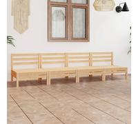 vidaXL Juego de muebles de jardín 4 piezas madera maciza de pino