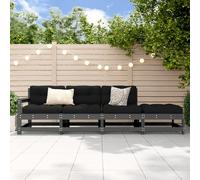 vidaXL Juego de muebles de jardín 4 pzas madera maciza de pino gris
