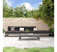 vidaXL Juego de muebles de jardín 4 pzas madera maciza de pino gris