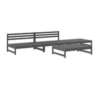 vidaXL Juego de muebles de jardín 4 pzas madera maciza de pino gris