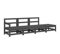 vidaXL Juego de muebles de jardín 4 pzas madera maciza de pino gris