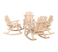 vidaXL Juego de muebles de jardín 5 piezas madera maciza de abeto