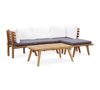 vidaXL Juego de muebles de jardín 5 piezas – sofás y mesas, madera maciza de acacia