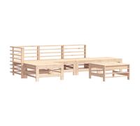 vidaXL Juego de muebles de jardín 6 piezas madera maciza de pino