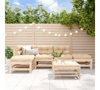 vidaXL Juego de muebles de jardín 6 piezas madera maciza de pino
